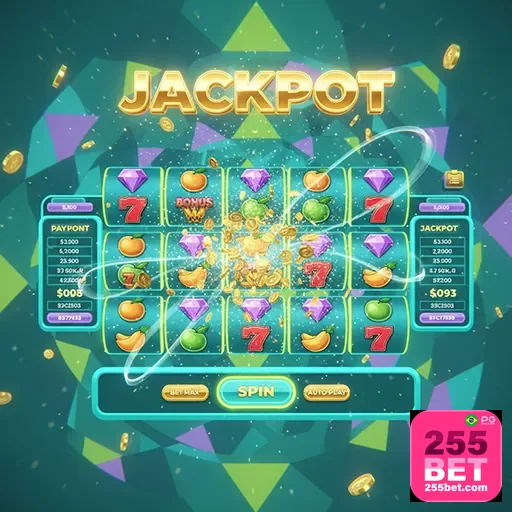 Imagem de slots online com símbolos coloridos e lucrativos, promovendo diversão garantida